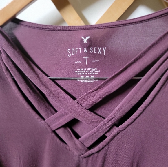 American Eagle purple/mauve soft & sexy tee size medium - Picture 2 of 2